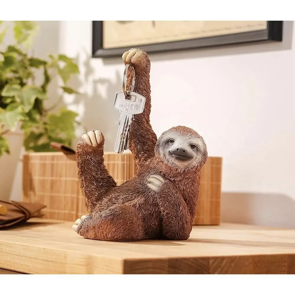 Magnetic Key Holder, Cute Magnetic Lazy Sloth Statue Keychain Securely Keep Keys